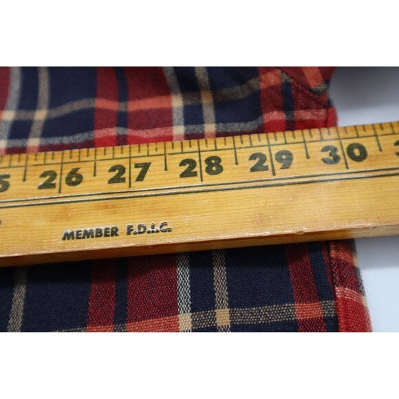 Vintage Abercrombie & Fitch Mens XXL Red & Navy Authentic Chamois Plaid Shirt - Picture 4 of 13